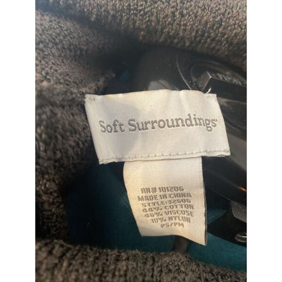 Soft Surroundings Cowl Neck Sweater Knit Tunic Dress Textured Pockets Brown S/M - Picture 6 of 6